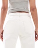 Bershka straight fit wide leg jeans in white