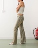 Edikted Eternity 70s pinstripe flared jeans in sand wash