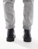 ASOS DESIGN boots in black leather with zip