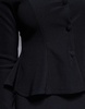 ASOS DESIGN long sleeve button up structured hem top in black - part of a set