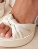 ASOS DESIGN Nikita knotted platform block heeled sandals in ivory