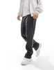 Bershka wide leg pintuck sweatpants in charcoal