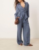 ASOS DESIGN wide leg dad pants in washed blue - part of a set