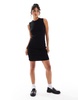 Armani Exchange fine knit dress in black