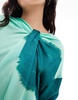 ASOS DESIGN twist neck fallen sleeve satin maxi dress in blurred green stripe