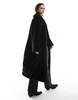 ASOS DESIGN longline chuck on faux fur coat in black