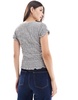 ASOS DESIGN shirred t-shirt in gray heather