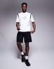 Armani Exchange logo sweat shorts in black