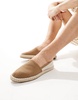 ASOS DESIGN two strap sandal espadrilles in tan