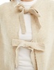 Pieces reversible tie front cardigan in light beige