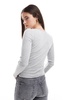 Brave Soul fitted button down long sleeve top in gray