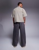 ASOS DESIGN oversized baggy fit jeans in washed gray