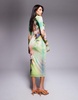 AFRM long sleeve turtleneck midi dress in green floral