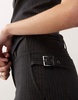 COLLUSION low rise pinstripe kick flare pants in black