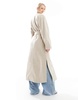 ASOS DESIGN Tall lightweight longline formal coat in oatmeal