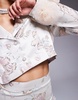 ASOS LUXE jacquard blazer with corsage cuffs in champagne
