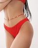 Weekday Ava crinkle Brazilian bikini bottoms in red - Exclusive to ASOS