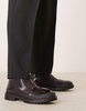 ASOS DESIGN chelsea boots in burgundy leather with chunky sole