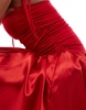 Amy Lynn Alexa shoulder tie maxi dress in red satin