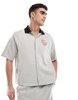 Bershka contrast collar shirt in gray - part of a set