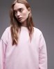 ARKET relaxed soft crew neck terry sweatshirt in light pink