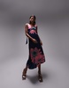 Topshop pinny midi dress in floral print