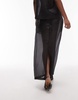 ASOS DESIGN organza sheer pencil maxi skirt in black