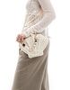 ASOS DESIGN straw shell bag with resin handle and detachable cross body strap