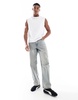 Bershka worker tank top in white