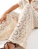South Beach Curve crochet beach pants in cream - part of a set