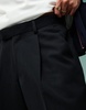 ASOS DESIGN smart baggy fit pants with front pleats in black