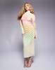AFRM Shailene high neck mesh midi dress in pastel ombre print