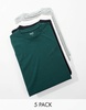 ASOS DESIGN 5 pack crew neck t-shirts in multiple colors