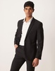 ASOS DESIGN washable slim suit jacket with wool in black