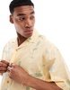ASOS DESIGN oversized camp collar shirt with wine and pasta print