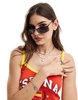 AIRE vega metal rectangle sunglasses in black