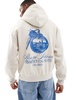 Bershka back graphic Hotel Llaves hoodie in ecru