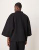 ASOS DESIGN extreme oversized sweatshirt with 3/4 length sleeve in black - part of a set