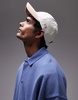 Topman oversized fit sweatshirt fabric polo shirt in washed blue