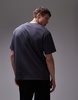 Topman x Becky Baier premium heavyweight oversized fit t-shirt with hand print and embroidery in charcoal