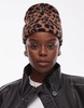 AllSaints brushed beanie in leopard print
