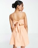 Miss Selfridge Petite poplin strappy cut out mini dress in peach