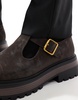 ASOS DESIGN mary jane shoe in brown with buckle