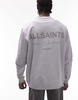 AllSaints Underground oversized sweatshirt in machine gray
