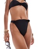 South Beach essentials knot front bikini bottom in black