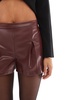 ASOS DESIGN faux leather pleated shorts in burgundy