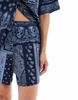 ASOS DESIGN longline short in navy bandana print - part of a set