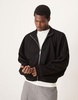 ASOS DESIGN extreme oversized cropped soft scuba track jacket in black