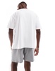ASOS DESIGN pajama set with lifestyle goals slogan in white