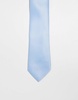 ASOS DESIGN plain satin tie in blue